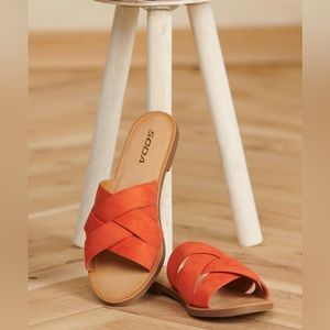 Soda Tangerine/Orange Sandals - 6